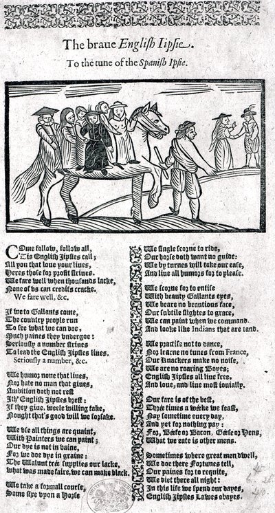 „The Brave English Gypsy”, ilustracja z „Book of Roxburghe Ballads” autorstwa English School